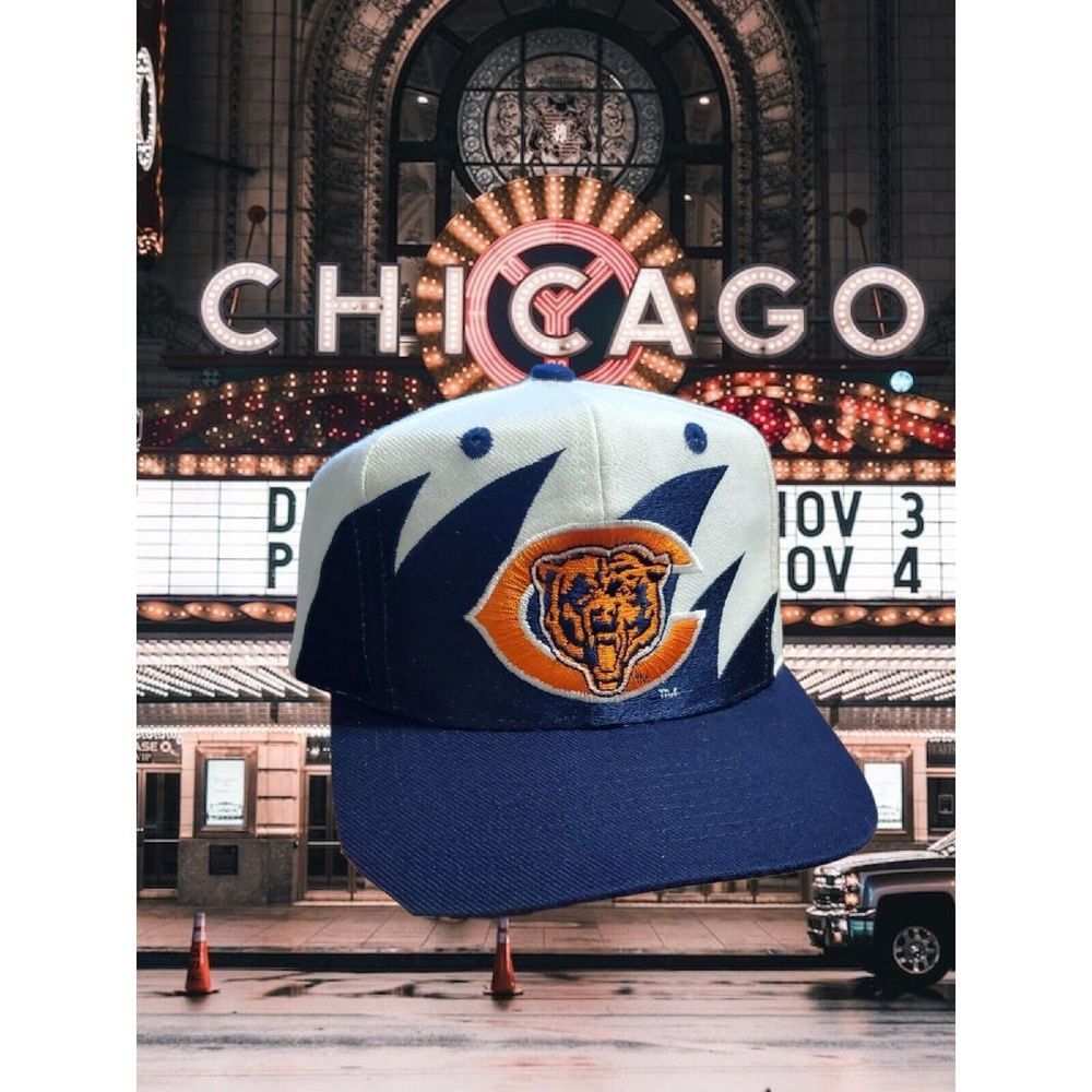 VINTAGE 90s LOGO ATHLETIC PRO LINE CHICAGO BEARS SHARKTOOTH SNAPBACK HAT NFL CAP
